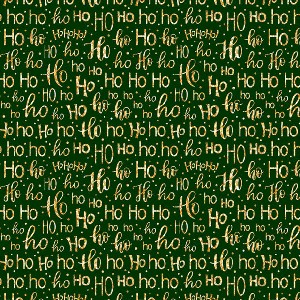 Tricoline Ho Ho Ho Dourado e Verde