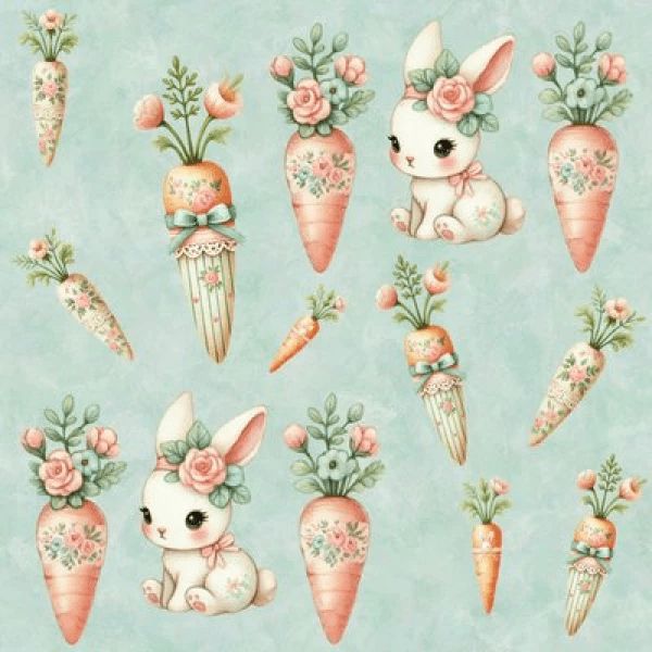 Tricoline Coelhos e Cenouras