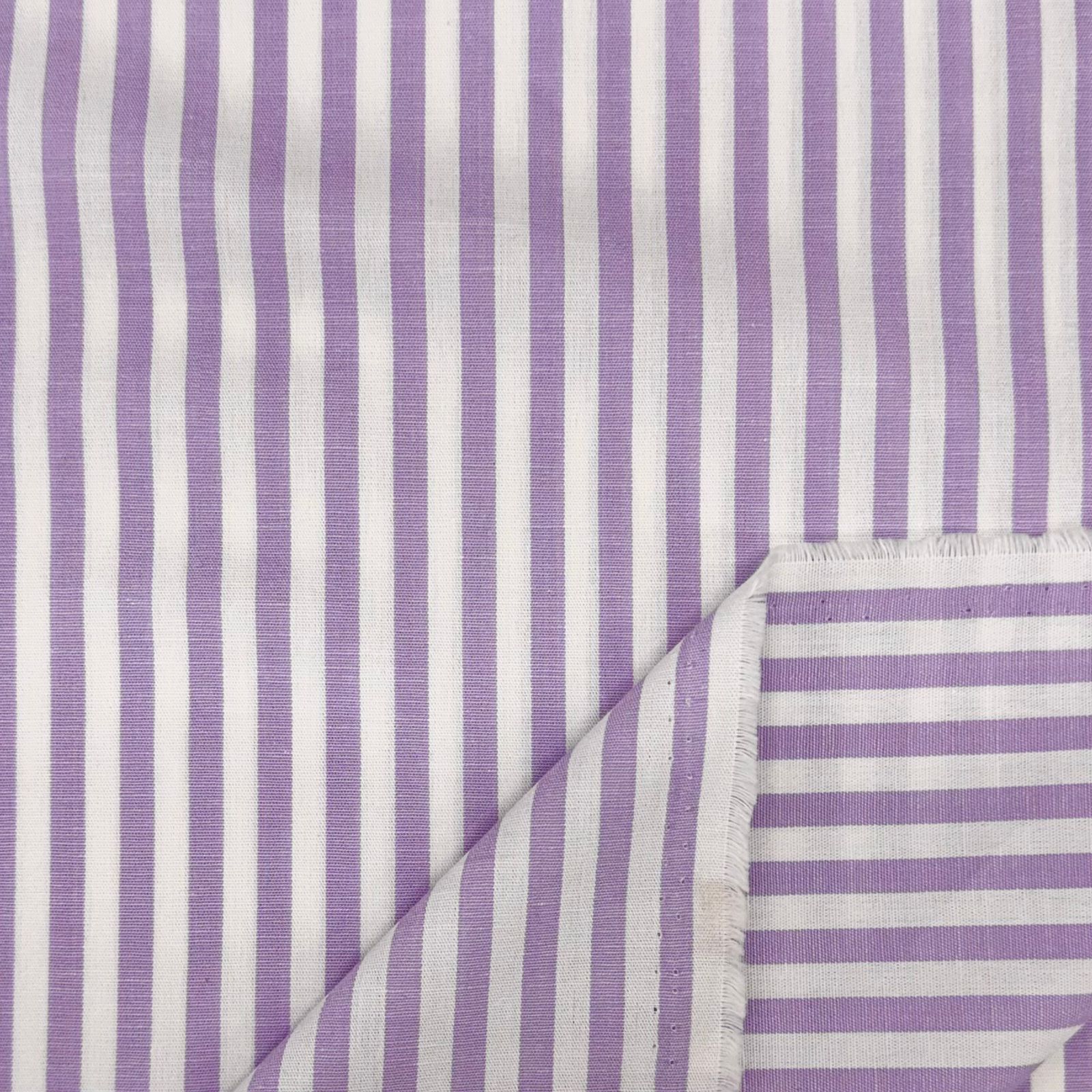 Tricoline Fio Tinto Listrado Lilás