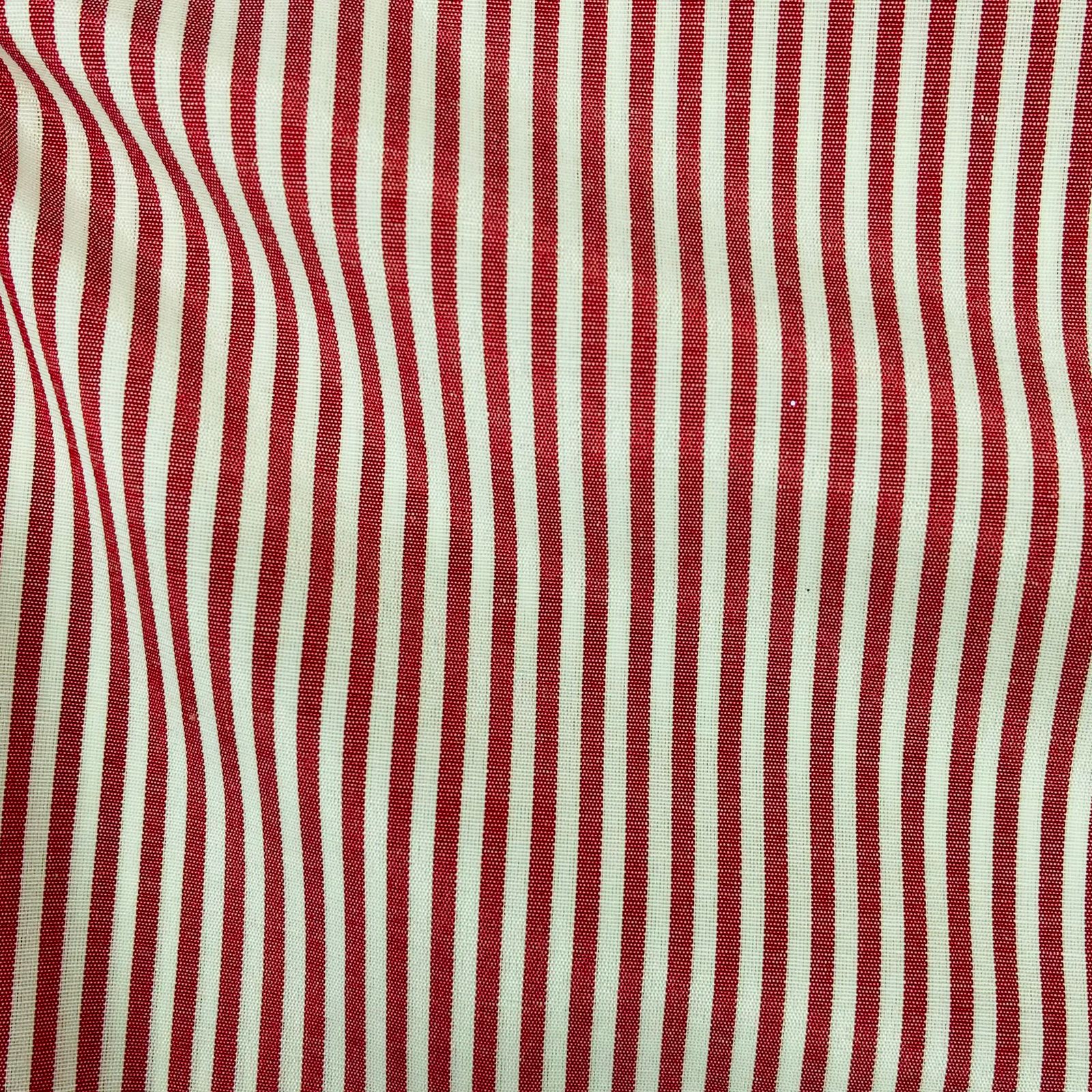 Tricoline Fio Tinto Listrado Vermelho 
