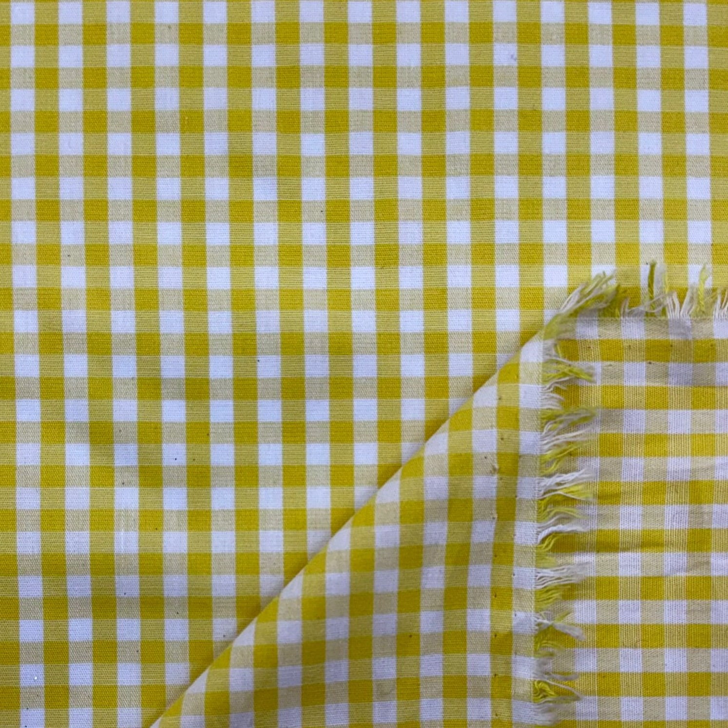 Tricoline Fio Tinto Xadrez Amarelo