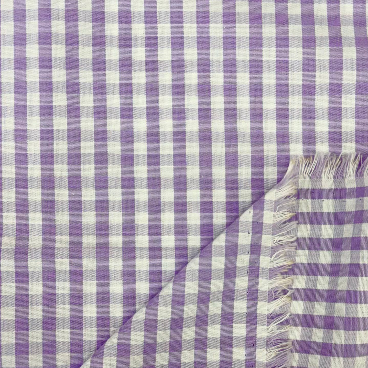 Tricoline Fio Tinto Xadrez Lilás