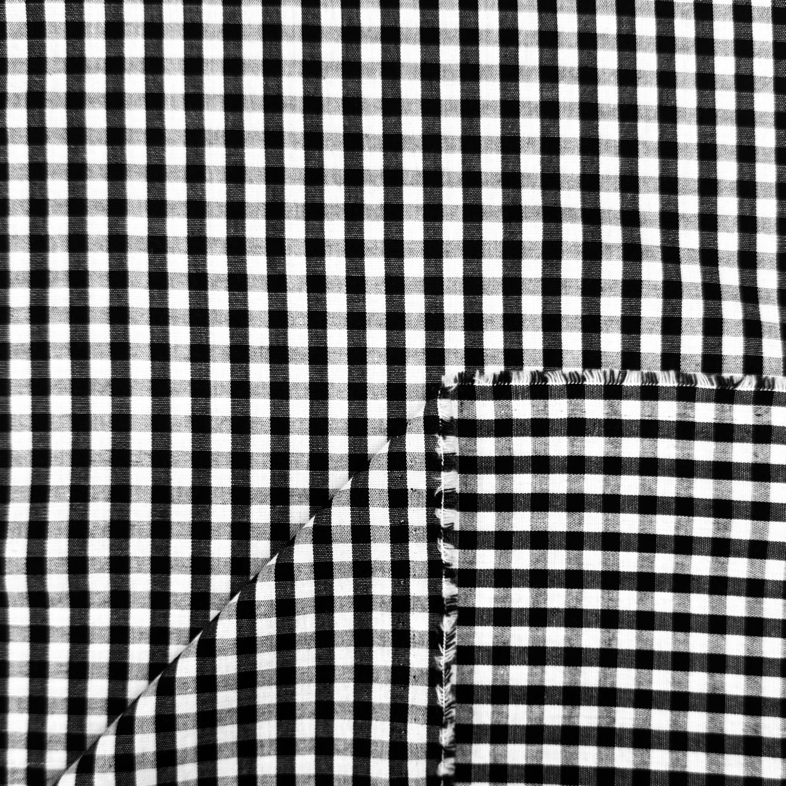 Tricoline Fio Tinto Xadrez Preto