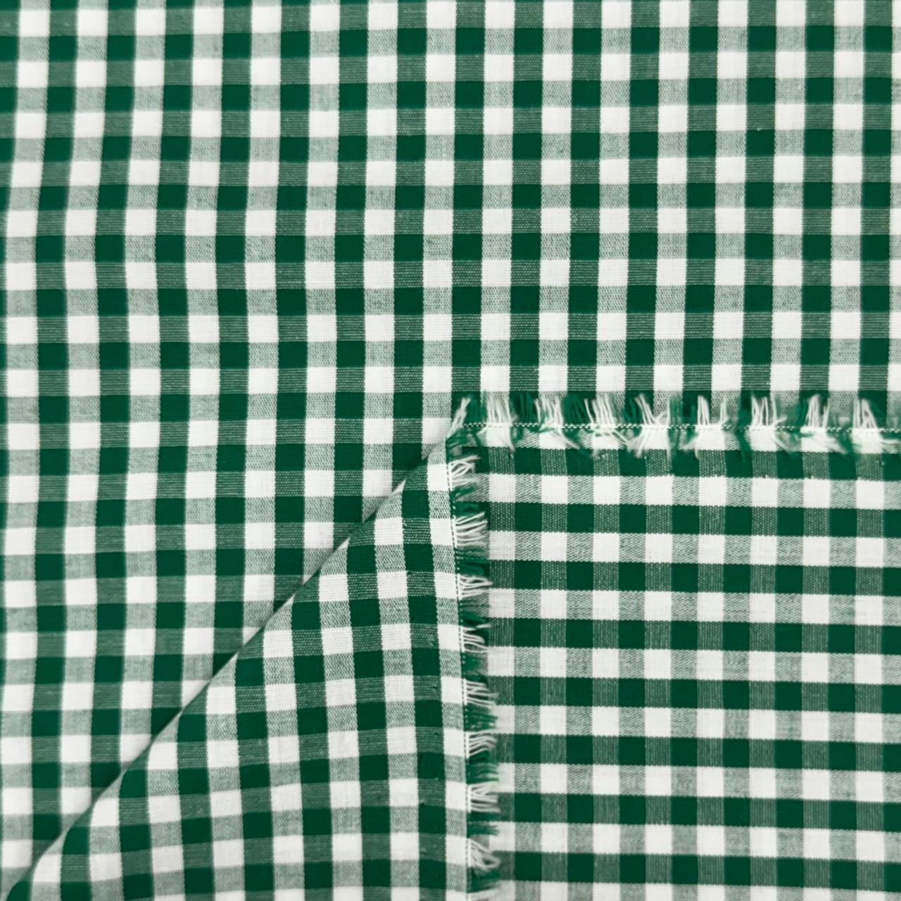 Tricoline Fio Tinto Xadrez Verde