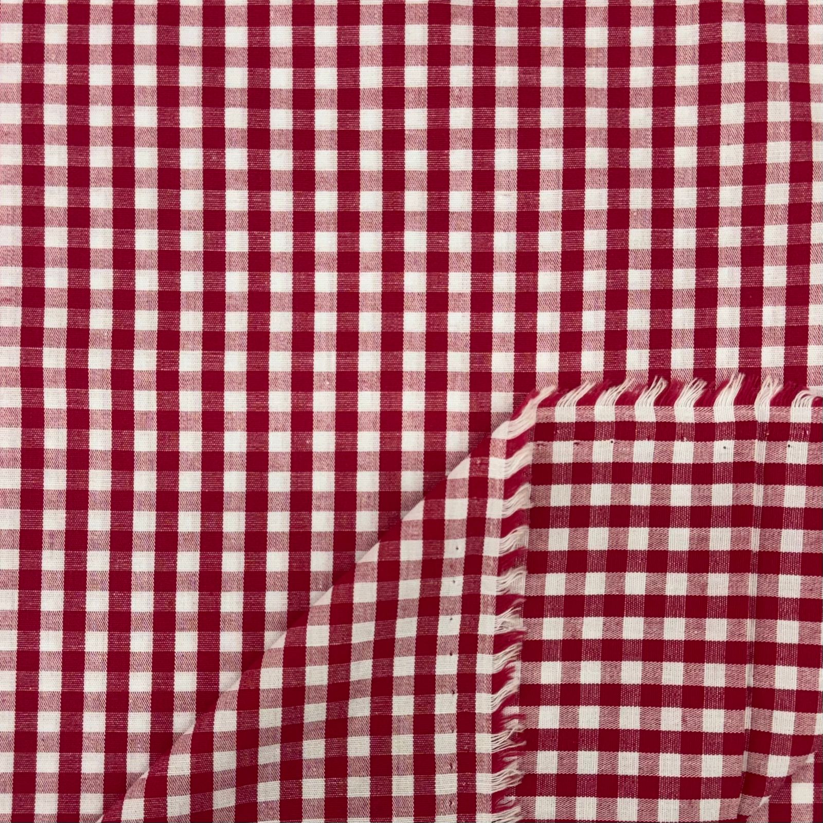 Tricoline Fio Tinto Xadrez Vermelho