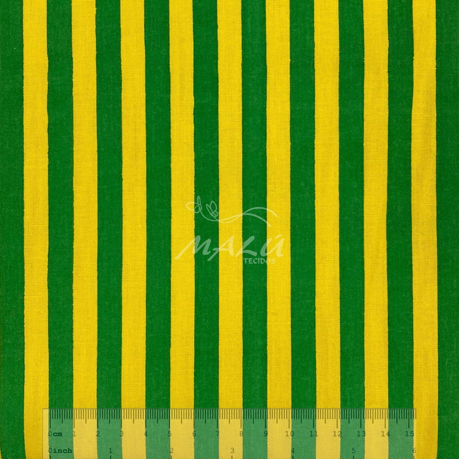 Tricoline Listrada Verde e Amarelo Brasil