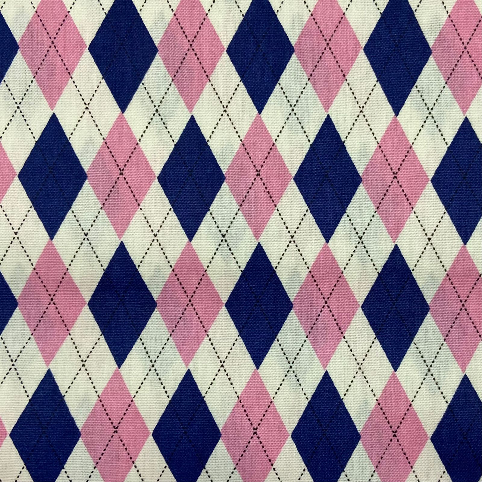 Tricoline Losango Rosa e Azul LIQUIDA